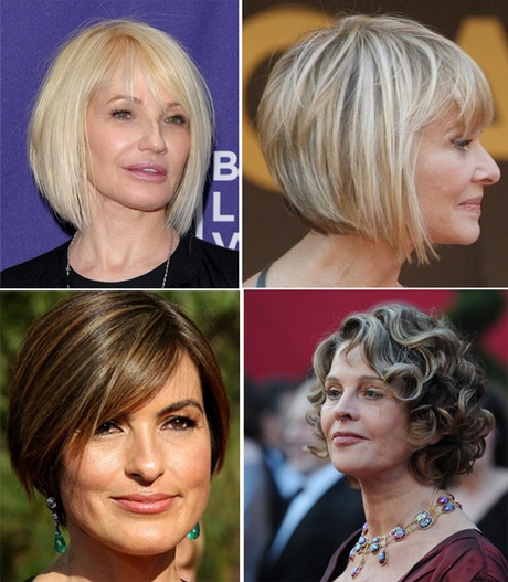 Aranyos rövid hajú idősebb nők