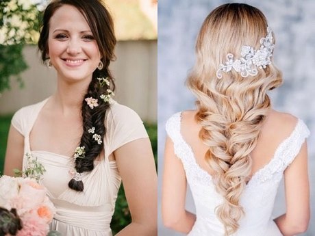 Egyszerű esküvői frizurák hosszú haj