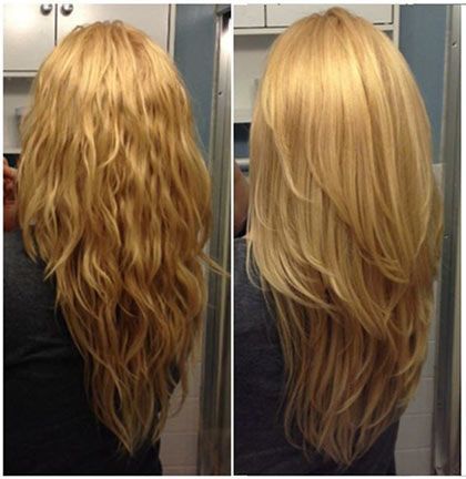 Hajvágás hosszú haj rétegek