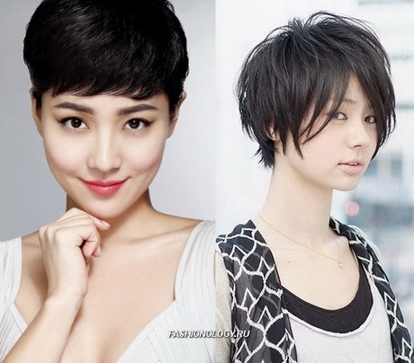 Rövid ázsiai frizurák a nők