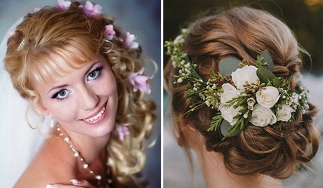 Esküvői haj friss virágok